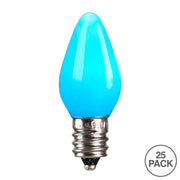 Vickerman XLEDSC7LT-25 C7 Ceramic LED Turquoise Twinkle Bulb  Nickel Base  130V .96 Watts 25 Bulbs Per Pack