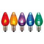 Vickerman XLEDTC70T-25 C7 Twinkle Transparent Plastic LED Multi-Color Dimmable Bulb 25 Per Pack