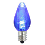 Vickerman XLEDTC72T-25 C7 Twinkle Transparent Plastic LED Blue Dimmable Bulb 25 Per Pack