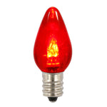 Vickerman XLEDTC73-25 C7 Transparent Plastic LED Red Dimmable Bulb 25 Per Pack