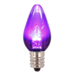 Vickerman XLEDTC76-25 C7 Transparent Plastic LED Purple Dimmable Bulb E12 Nickel Base 25 Per Pack