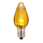 Vickerman XLEDTC77-25 C7 Transparent Plastic LED Yellow Dimmable Bulb E12 Nickel Base 25 Per Pack