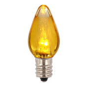 Vickerman XLEDTC77-25 C7 Transparent Plastic LED Yellow Dimmable Bulb E12 Nickel Base 25 Per Pack