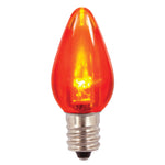 Vickerman XLEDTC78-25 C7 Transparent Plastic LED Orange Dimmable Bulb E12 Nickel Base 25 Per Pack.