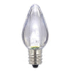 Vickerman XLEDTC7PT-25 C7 Twinkle Transparent Plastic LED Pure White Dimmable Bulb E12 Nickel Base 25 Per Pack