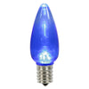 Vickerman XLEDTC92-25 C9 Transparent Plastic LED Blue Dimmable Bulb E17 Nickel Base 25 Per Pack