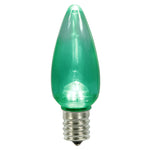 Vickerman XLEDTC94T-25 C9 Twinkle Transparent Plastic LED Green Dimmable Bulb E17 Nickel Base 25 Per Pack.
