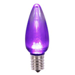 Vickerman XLEDTC96-25 C9 Transparent Plastic LED Purple Dimmable Bulb E17 Nickel Base 25 Per Pack.