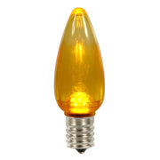 Vickerman XLEDTC97-25 C9 Transparent Plastic LED Yellow Dimmable Bulb E17 Nickel Base 25 Per Pack.