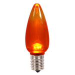 Vickerman XLEDTC98-25 C9 Transparent Plastic LED Orange Dimmable Bulb E17 Nickel Base 25 Per Pack.