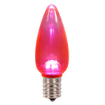 Vickerman XLEDTC99-25 C9 Transparent Plastic LED Pink Dimmable Bulb E17 Nickel Base 25 Per Pack