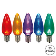 Vickerman XLEDTC90-25 C9 Transparent Plastic LED Multi-Color Dimmable Bulb Package Of 25