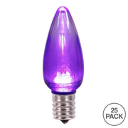 Vickerman XLEDTC96-25 C9 Transparent Plastic LED Purple Dimmable Bulb E17 Nickel Base 25 Per Pack.