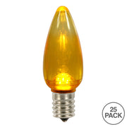 Vickerman XLEDTC97-25 C9 Transparent Plastic LED Yellow Dimmable Bulb E17 Nickel Base 25 Per Pack.