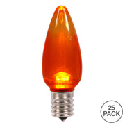 Vickerman XLEDTC98-25 C9 Transparent Plastic LED Orange Dimmable Bulb E17 Nickel Base 25 Per Pack.