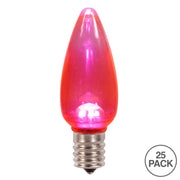 Vickerman XLEDTC99-25 C9 Transparent Plastic LED Pink Dimmable Bulb E17 Nickel Base 25 Per Pack