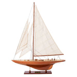 Sailboat Model – 32 Inch Wooden Enterprise Replica – America Cup Nautical Display By Old Modern Handicrafts