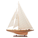 Shamrock Sailboat Model – 38 Inch Wooden Yacht – Handcrafted Nautical Display By Old Modern Handicrafts