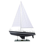 Victory Yacht Painted Wooden Sailboat Model – Handcrafted 29 Inch Display By Old Modern Handicrafts