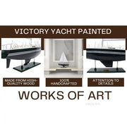Handcrafted 29 Inch Victory Yacht Painted Wooden Sailboat Model