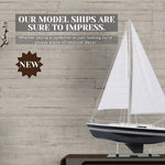 Victory Yacht Painted Wooden Model with Foldable Masts – 29 Inch