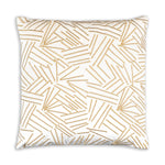 Embroidered Ivory Gold Pillow – Velvet 22x22" Decorative Accent Cushion for Sofa Styling by Cloud9
