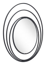 Zuo Modern Luna Round Mirror Black – Industrial Wall Mirror for Living Room & Entryway