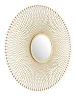 Zuo Modern Glow Round Mirror Gold – 35" Wall Mirror for Living Room & Entryway