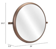 Zuo Modern Rand Bronze Wall Mirror – Industrial Mid-Century Vertical Design