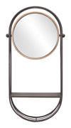 Zuo Modern Saroni Industrial Wall Mirror – Vertical Mirror with Storage Shelf