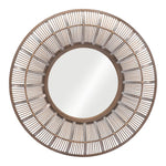 Zuo Modern Toto Mirror Antique Brown – 31.5" Round Rattan Weave Wall Mirror