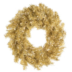 Vickerman A147731LED 30" Gold and Silver Tinsel Artificial Christmas Wreath Warm White Dura-lit LED Lights
