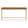 Moran Burl Console Table – 60" Narrow Table with Stainless Base