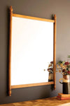 Wooden Decorative Wall Mirror 44 Height with Finials by Kalalou