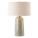 Uttermost 30412 Strata Tan Glaze Table Lamp with Antique Brass Accents