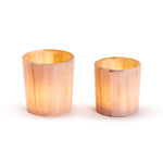 Glass and Resin Tealight Holders Set of 2 
