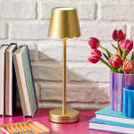 Three Color LED Table Lamp Iron Finish 14.5 Inch Tall Dimmable Lighting by [Brand]