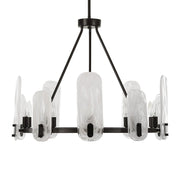 Uttermost 21381 Ellipse 10 Light Dark Bronze Chandelier with White Swirl Glass Shades