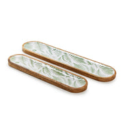 Decorative Mango Wood Serving Trays Food Safe Finish 19.5 Inch Long by [Brand]