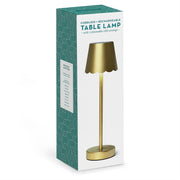 Portable Bedside LED Table Lamp Scalloped Edge 14.5 Inch Tall by [Brand]