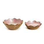Hand Crafted Mango Wood Serving Bowls 3.5 Inch Tall Set of 2 by [Brand]