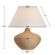 Terracotta Decorative Table Lamp – Urn-Shaped Base – 23.5
