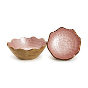 Food Safe Wooden Pedestal Bowl Set 3.5 Inch Tall Natural Finish by [Brand]