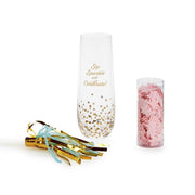Celebration Gift Set – 10 Oz Stemless Champagne Glass and Star Soap – 6.25 Inch Glass – by [Brand]