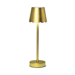 Dimmable Cordless Table Lamp Scalloped Shade 14.5 Inch Tall by [Brand]