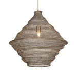 Uttermost Sigh 1-Light Pendant-Antique Brass Woven Metal with Adjustable Cord