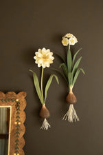Matching metal flower candle sconces for cottage and garden inspired interiors
