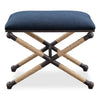 Uttermost 23598 Firth Small Navy Fabric Bench with Rope Accents and Rustic Iron Frame