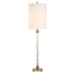 Uttermost York Buffet Lamp-Petite Crystal with Embossed Pattern and Brass Accents