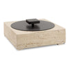 Uttermost 18196 Natural Luxe Travertine Decorative Storage Box with Oil Rubbed Bronze Lid